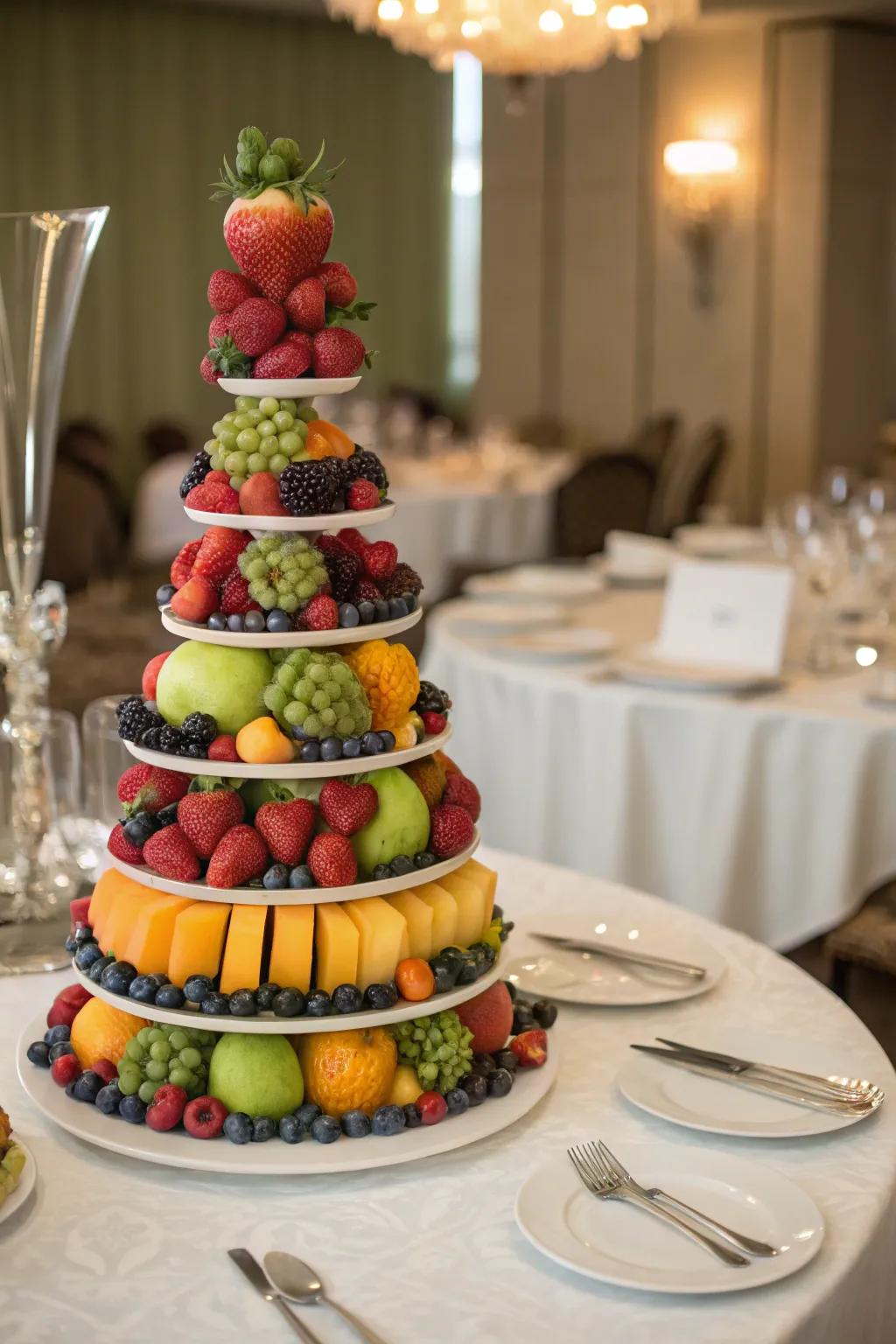 Fruit spires bring an element of sophistication and dimension to the table.