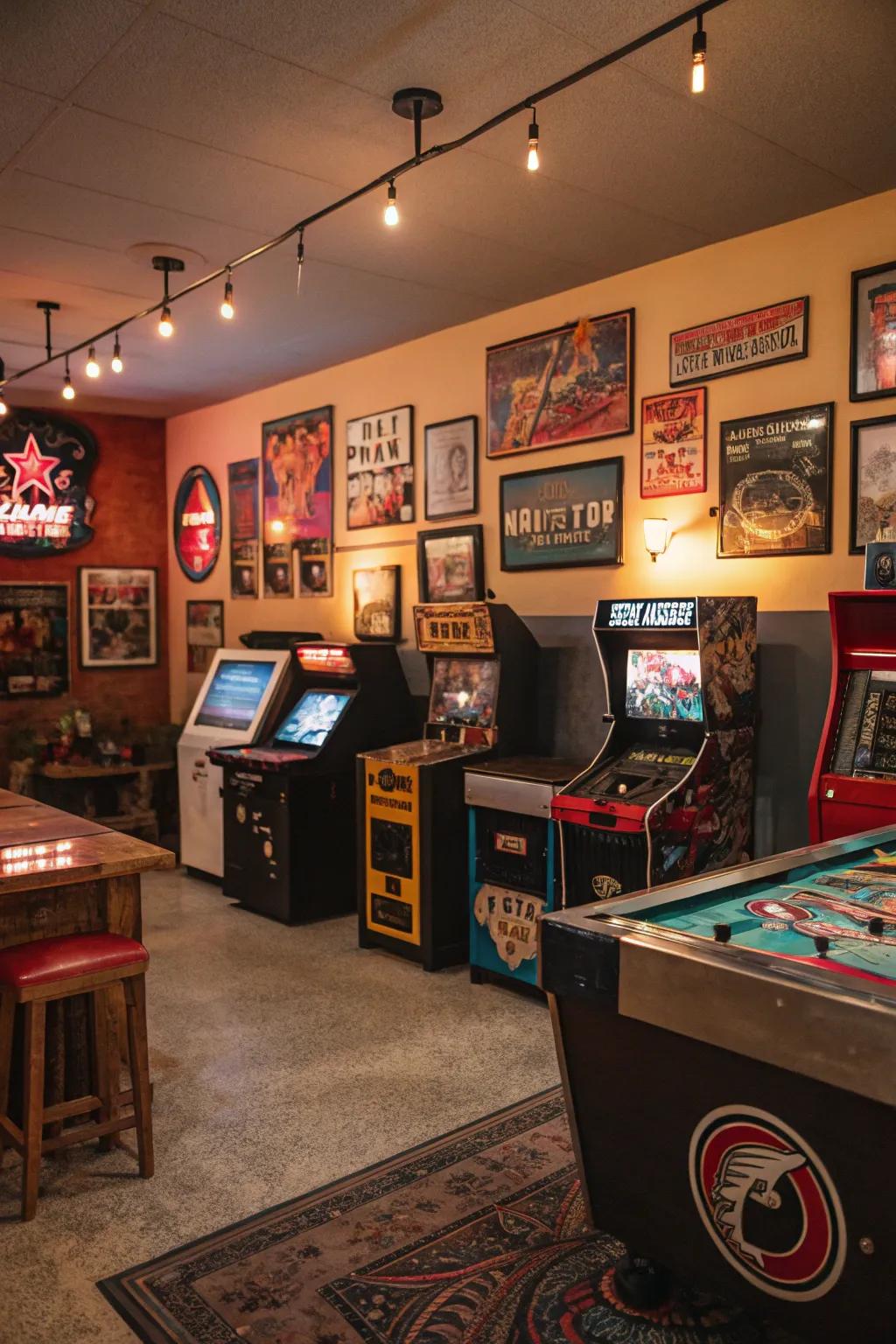 Your game room will have nostalgic appeal thanks to vintage-inspired colors.