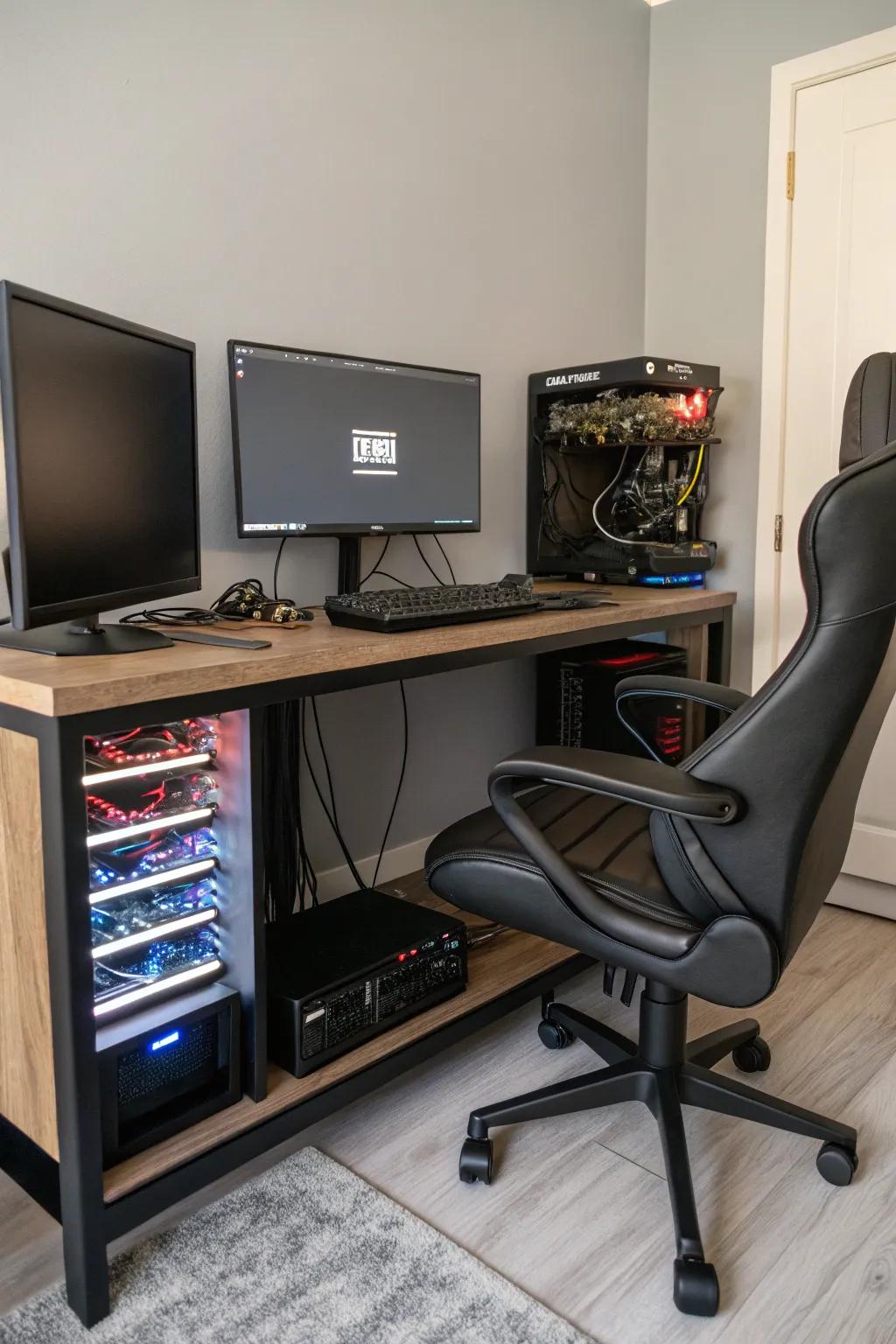 Use effective cable management to create a tidy appearance.