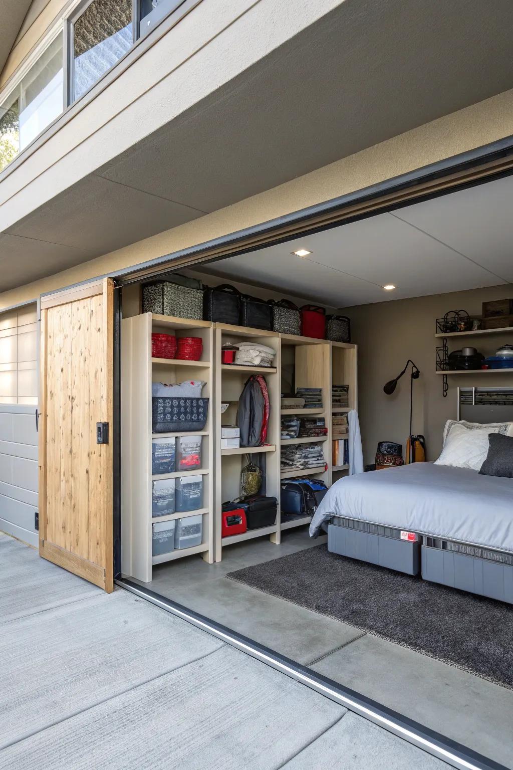 Utilize ingenious storage solutions to maintain a tidy space.