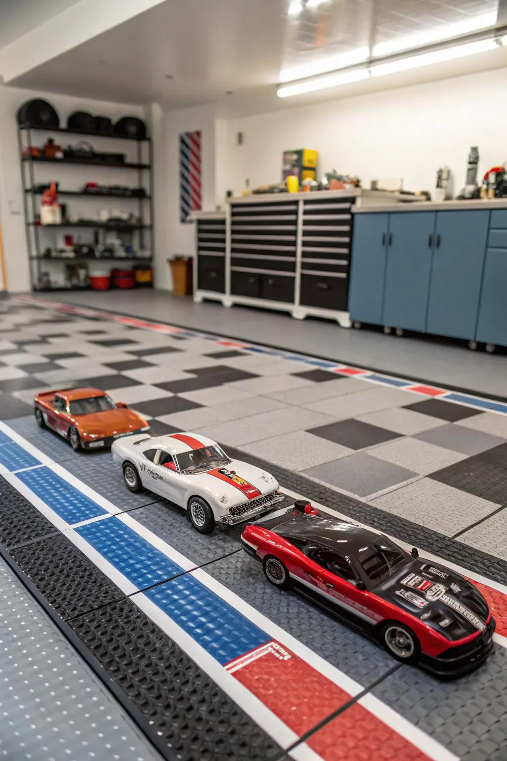 Celebrate car culture through roadway block designs.