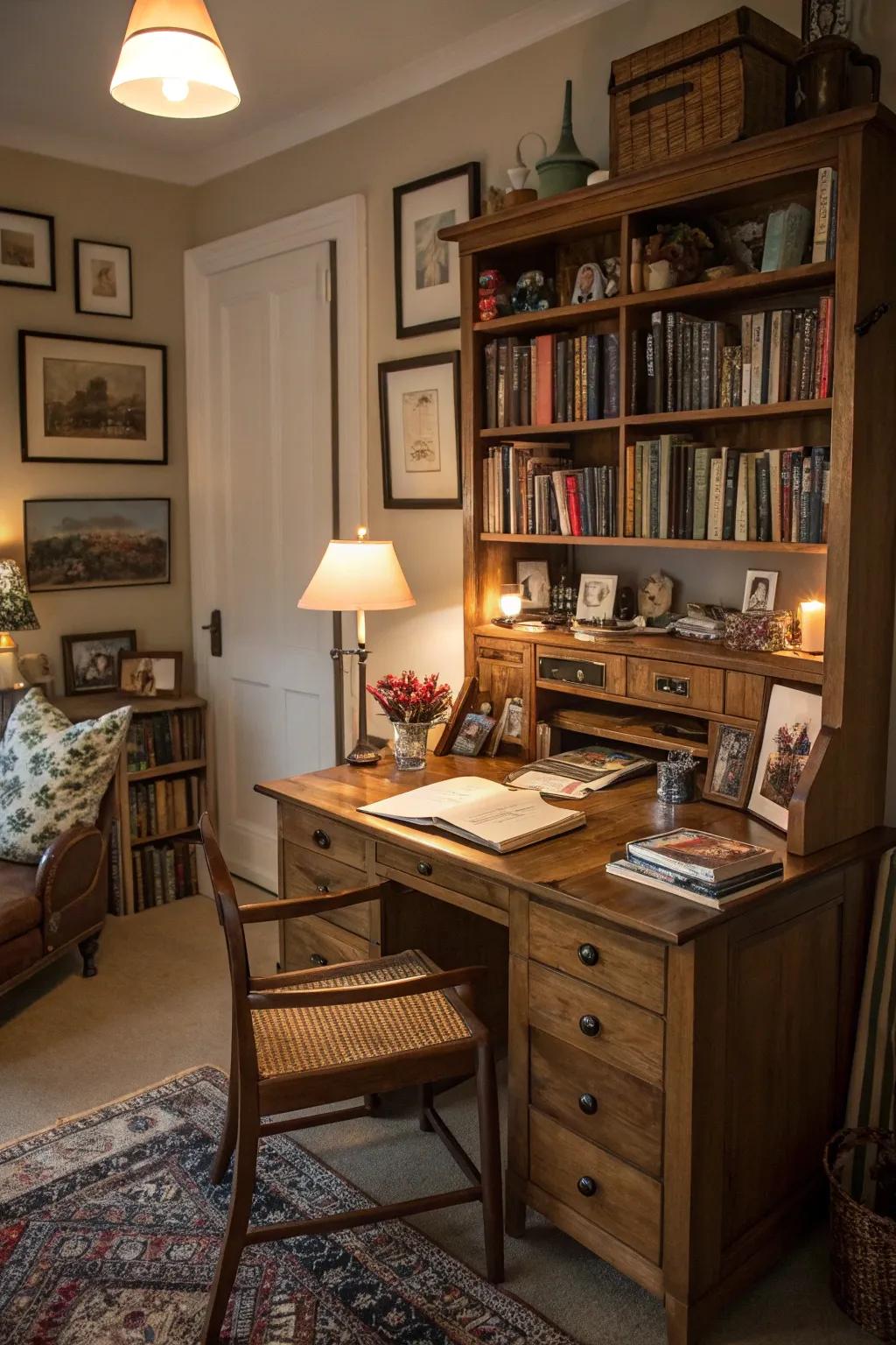 A personalized study area adds charm and functionality.