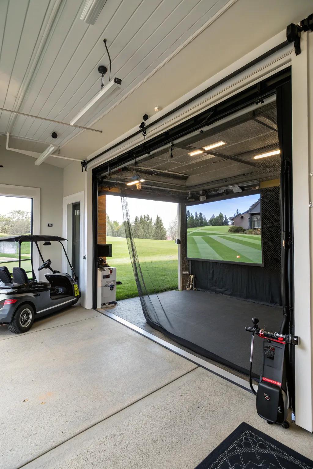 Retracting screens allow different uses of the space.