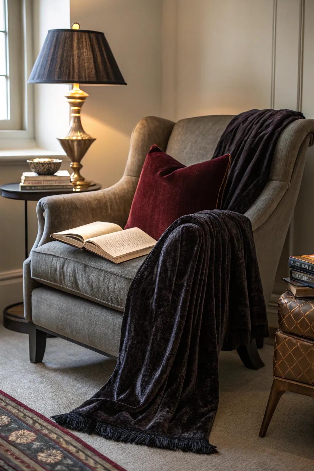 A snug nook where gothic meets solace.