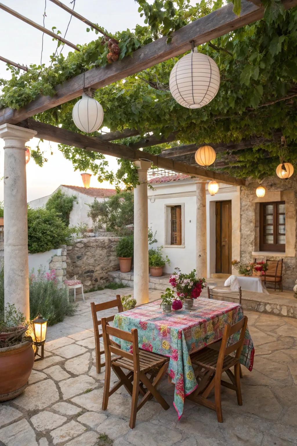 Design alluring outdoor spaces with a Hellenic touch.
