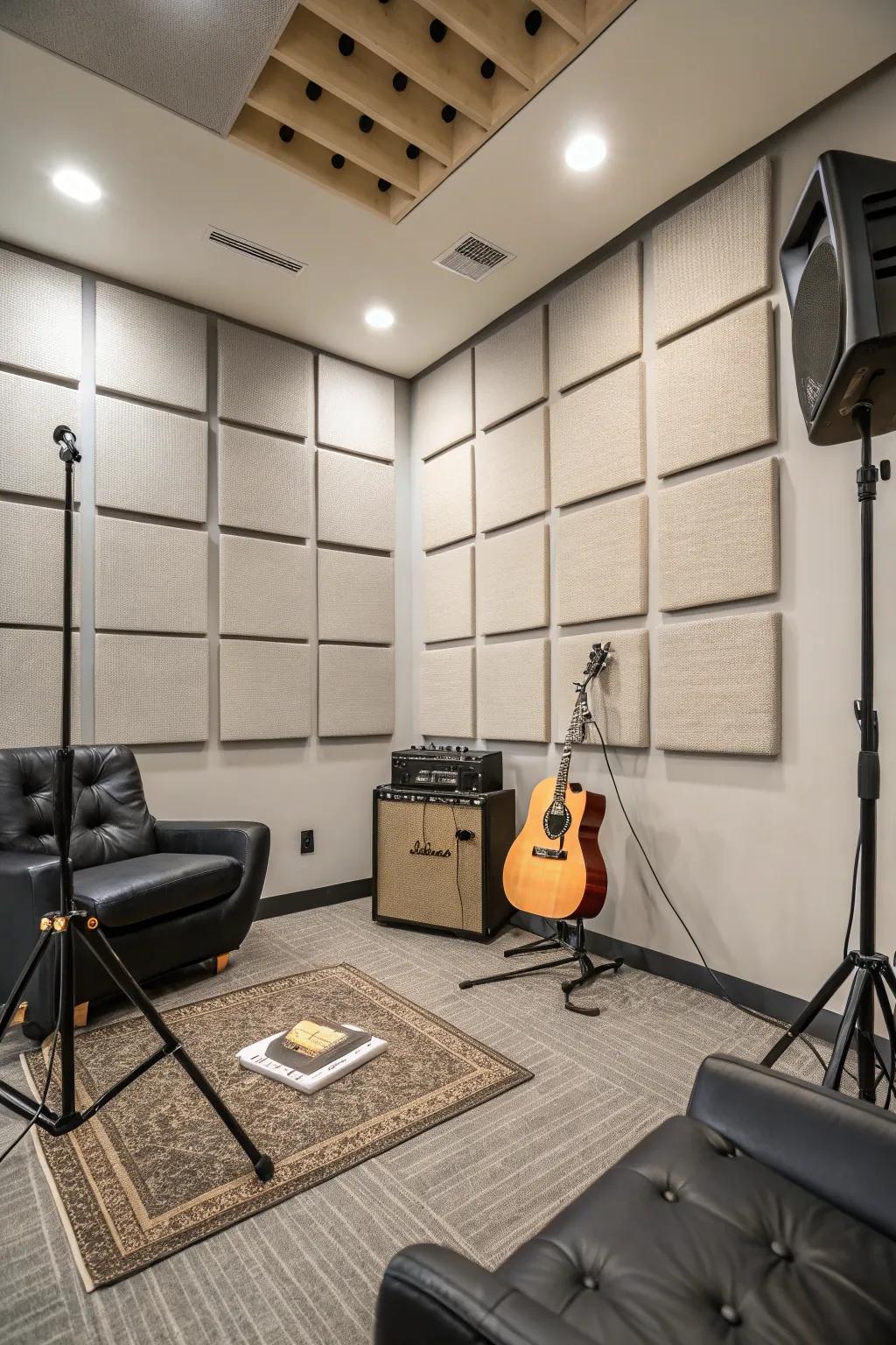 Acoustic treatments combining function with aesthetics.