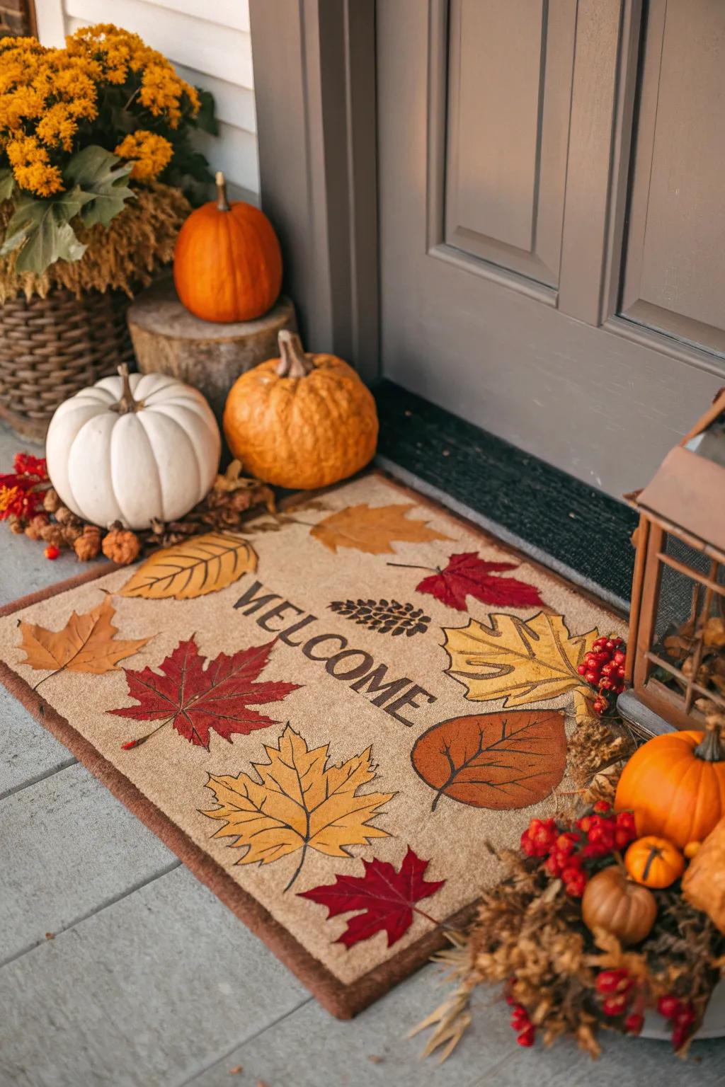 Fall touches introduce warmth and festivity to your doorway.