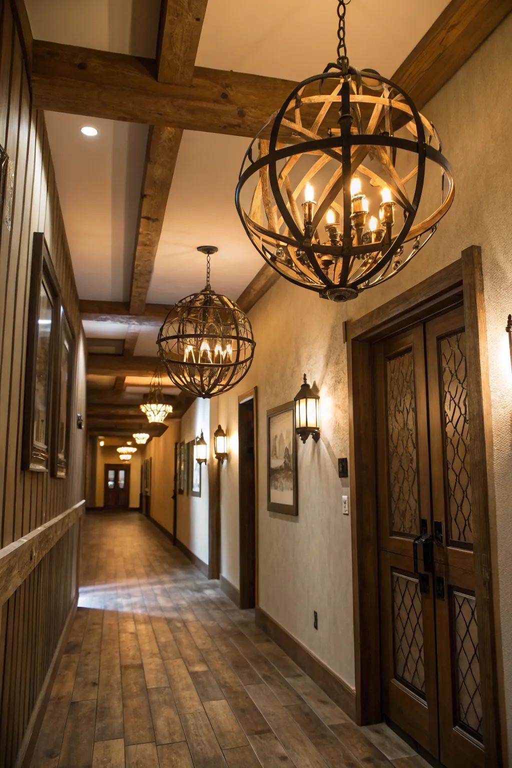 Natural-inspired light fixtures introduce both warmth and character.