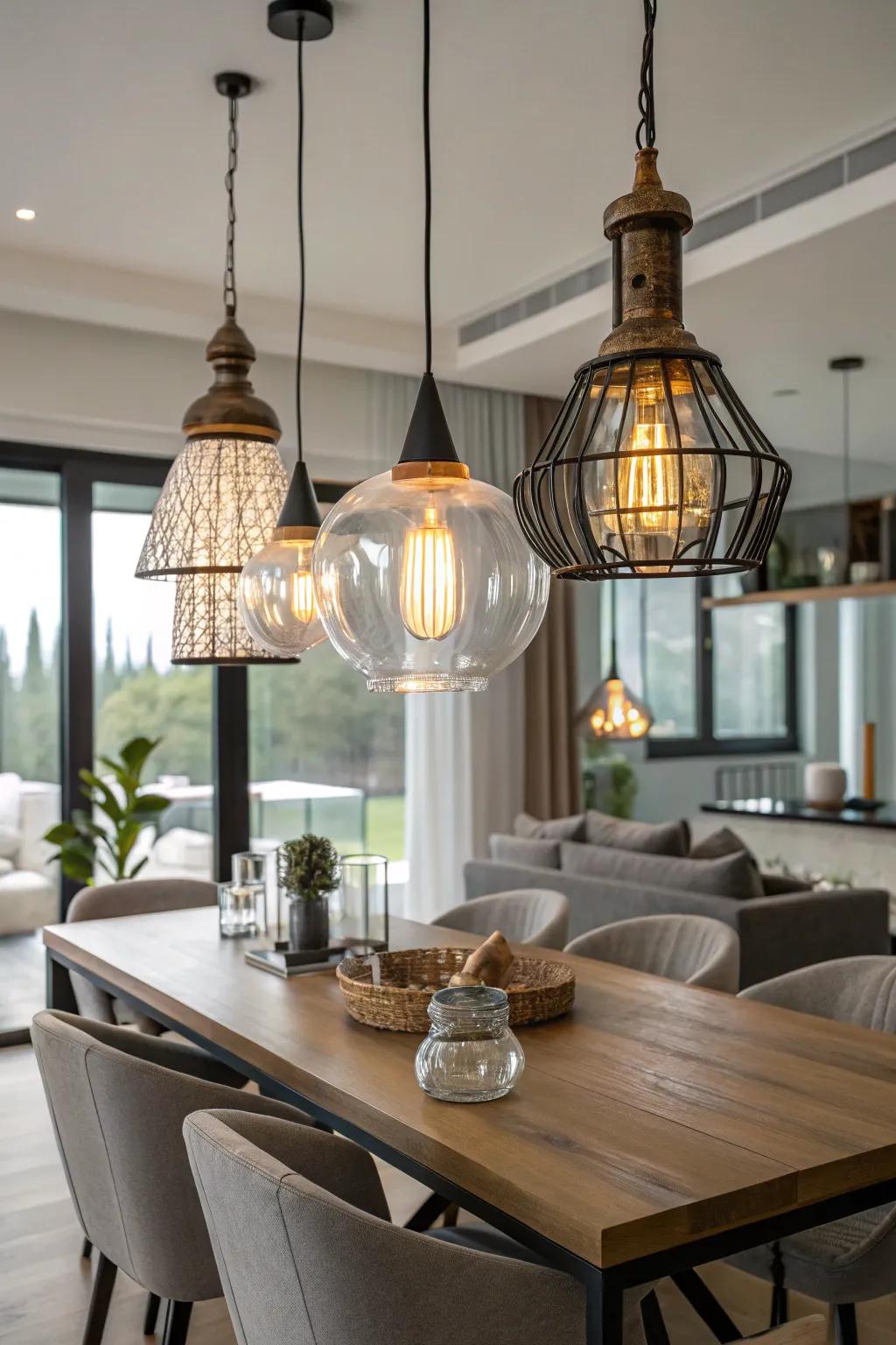 Mixed materials lead to a harmonious balance of textures.