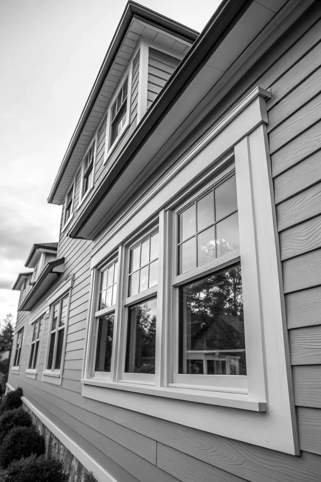 Monochrome details bring sleek uniformity to home exteriors.