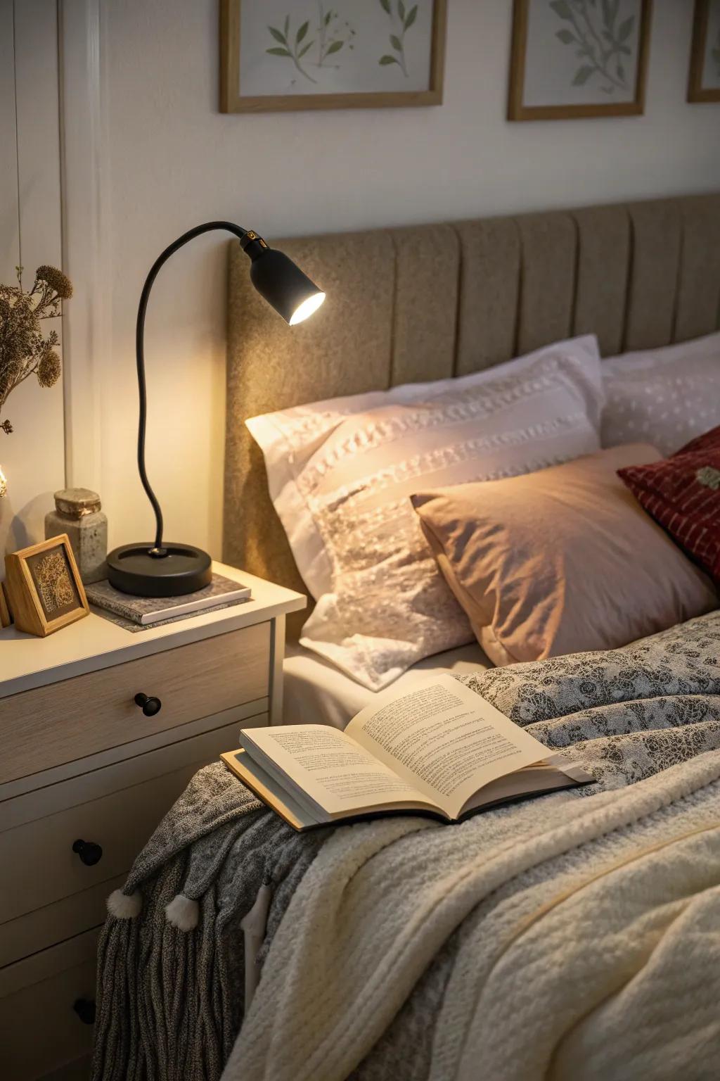 Battery-operated lights provide convenience without having to be near an outlet.