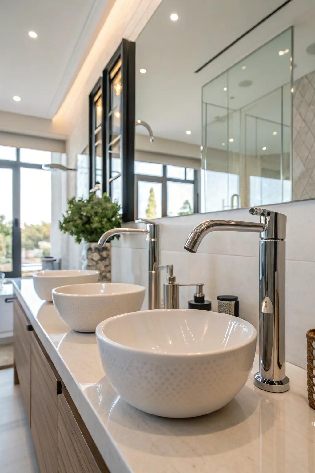 Modern fixtures introducing a dash of sophistication.