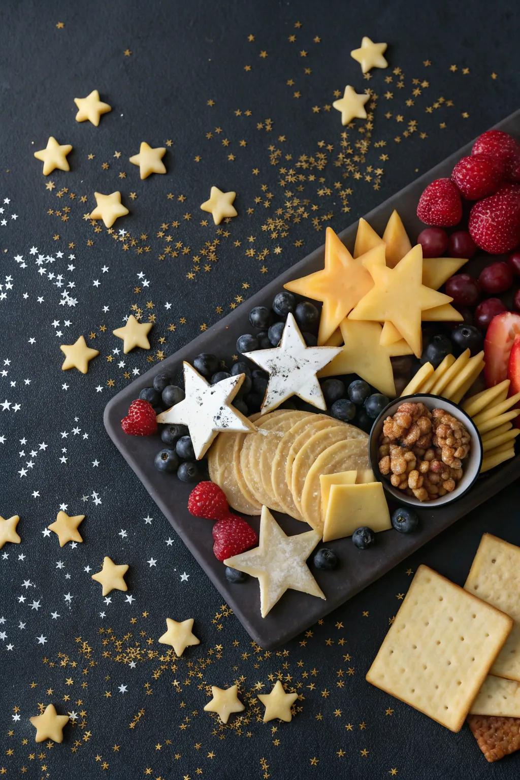 A starry night charcuterie board.