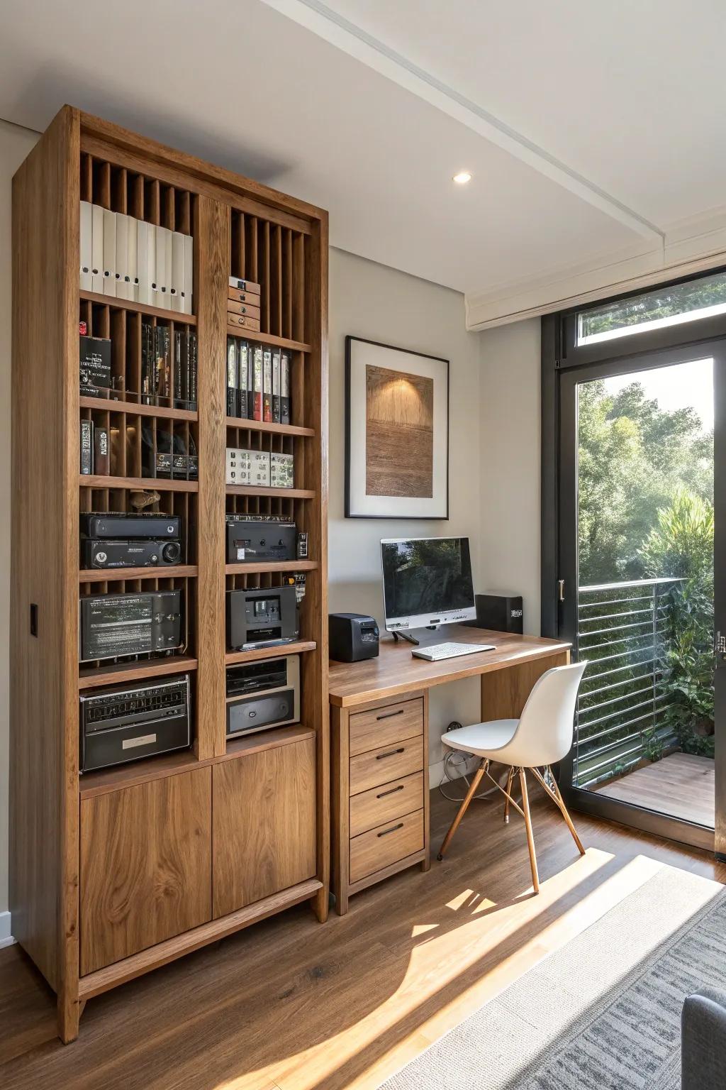 Wooden accents can elevate the look of your network setup.