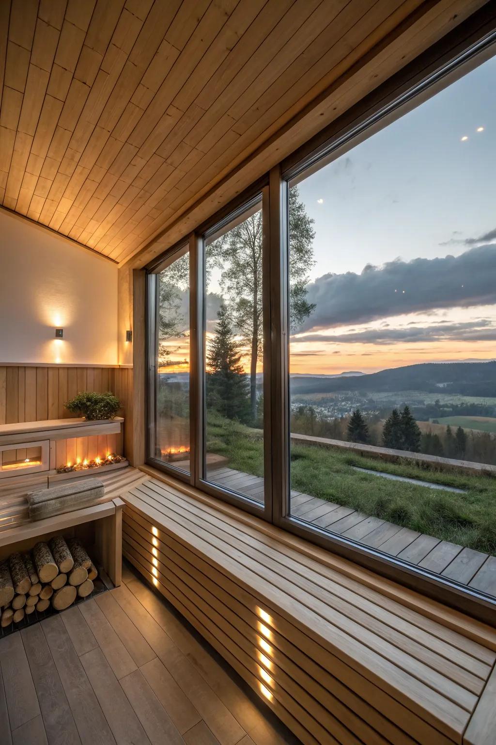 A sauna with breathtaking views that attach you with nature.