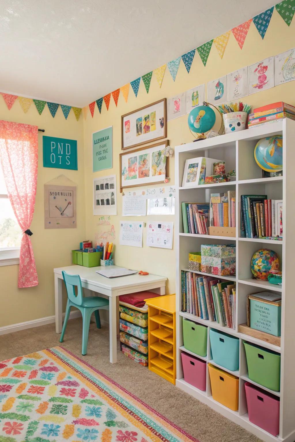 Your homeschool area will be energized and cozy by the addition of bright colors.