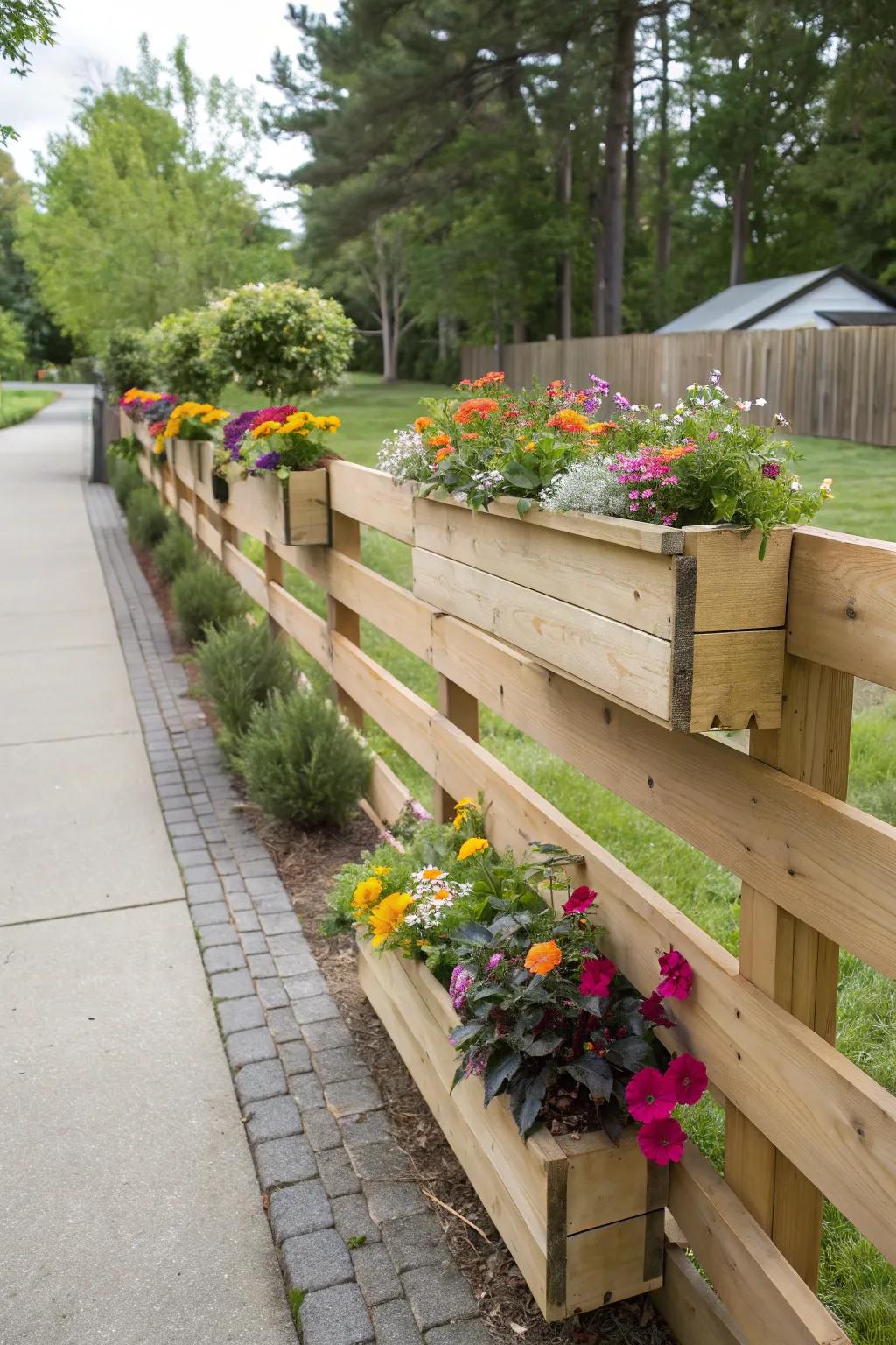 Planter box fences mix plants with function.