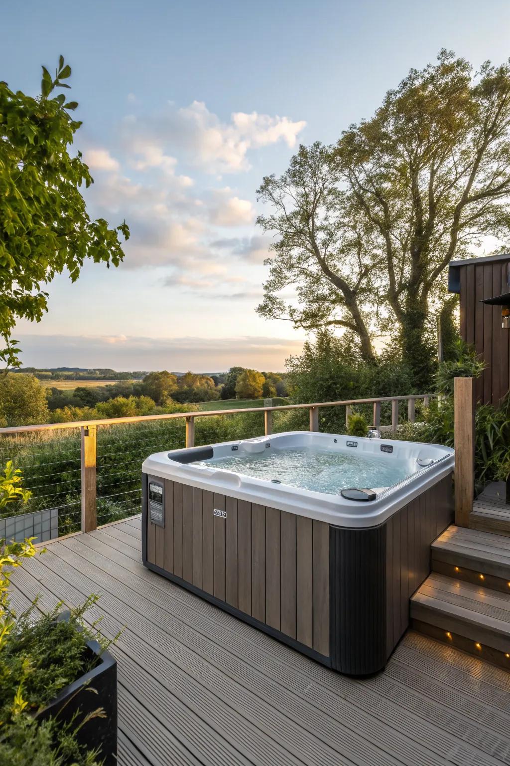 Fuse style and strength with a mix of materials for your spa deck.