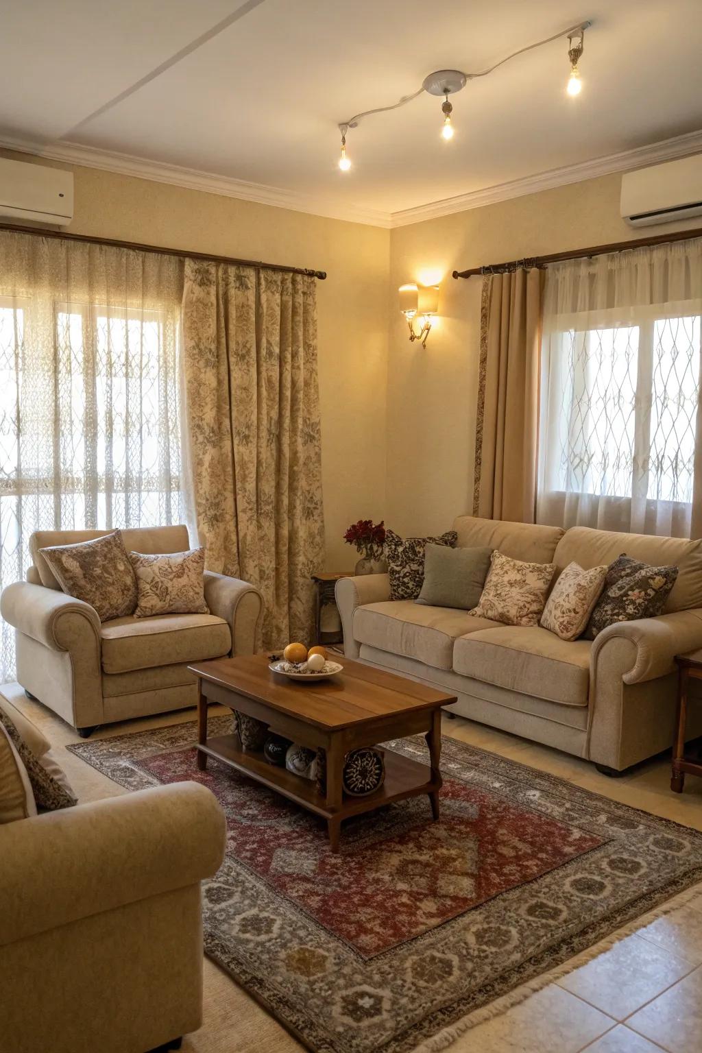 Practical drapery selections can improve the functionality of your family room.