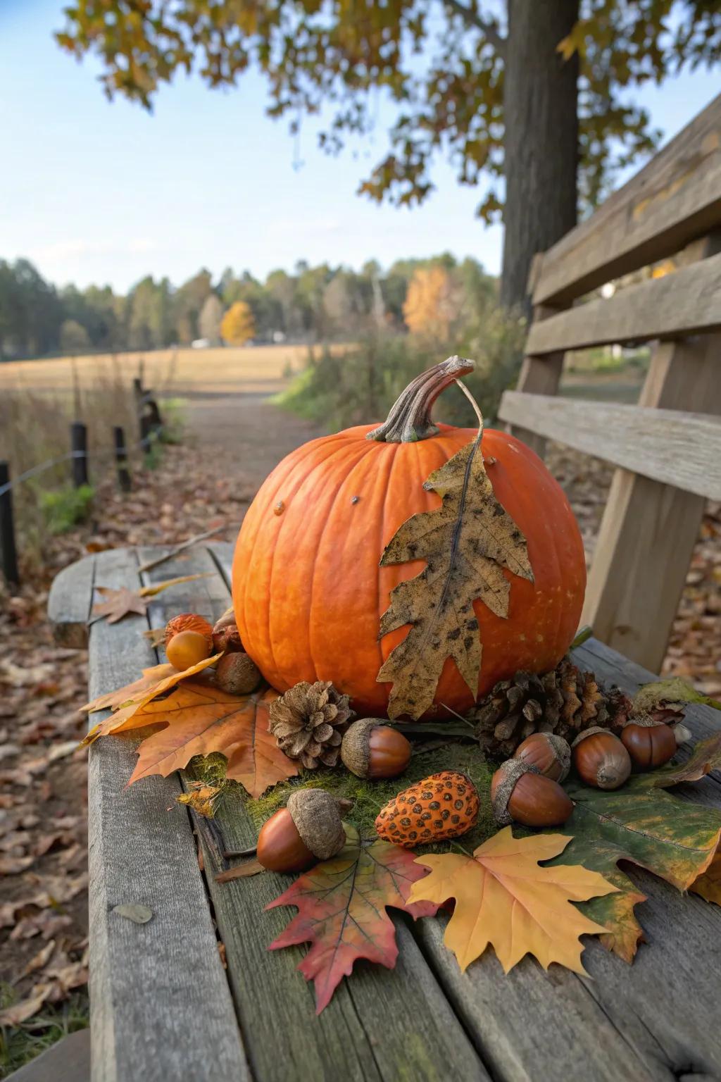 A pumpkin inspired by nature, encapsulating the very essence of fall.