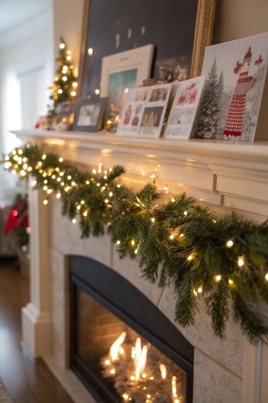 Cultivate a snug ambiance with a fireplace presentation.
