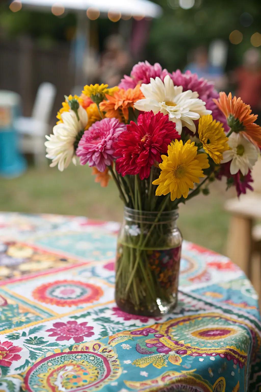 A vibrant design employing hue division techniques.