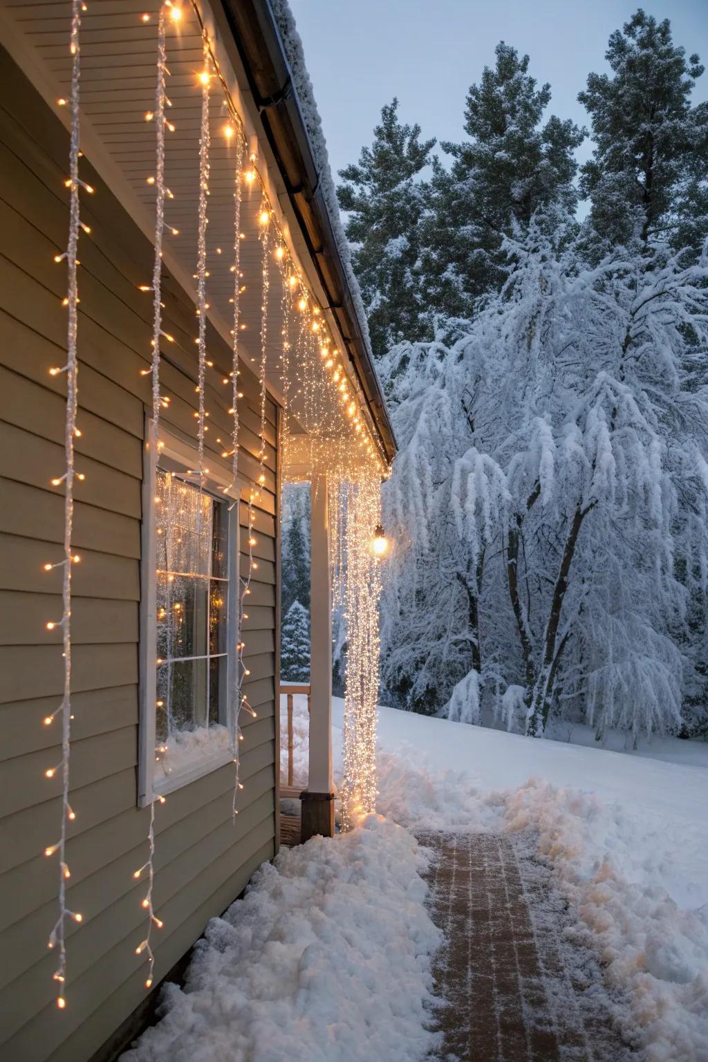 A curtain of dazzle lights, contributing drama and elegance to every abode.