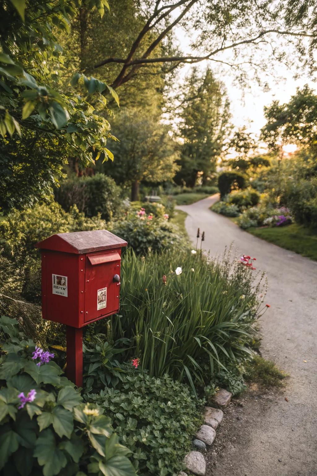 A garden mailbox becomes a convenient tool storage spot.