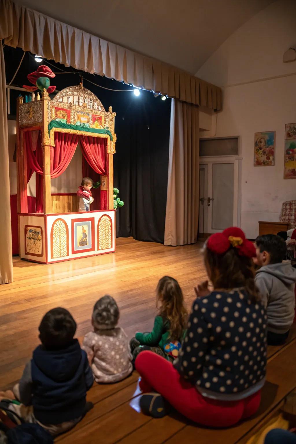 An enchanting theatrical display for storytelling and amusement.