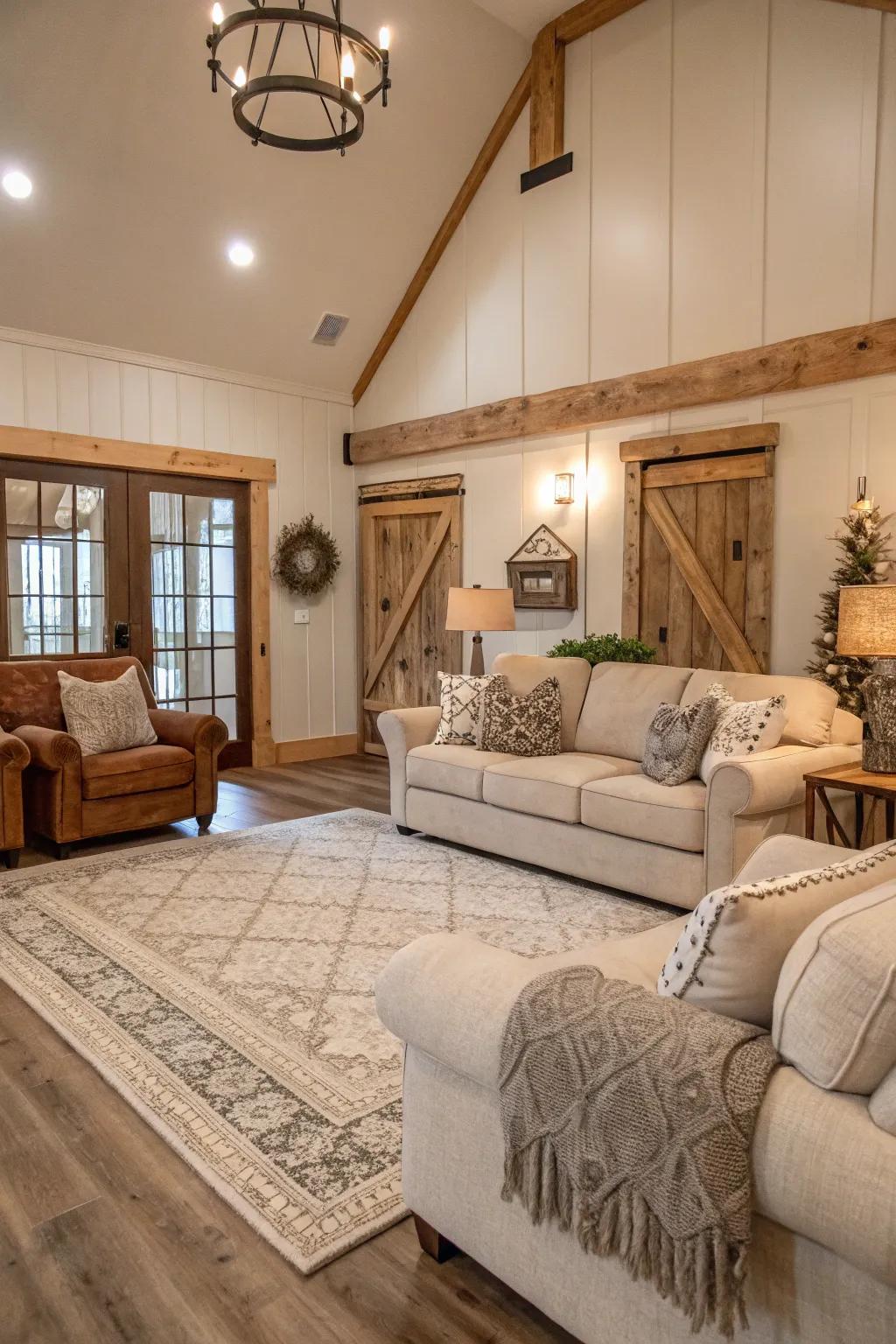 Subtle colors establish a serene and unified setting.