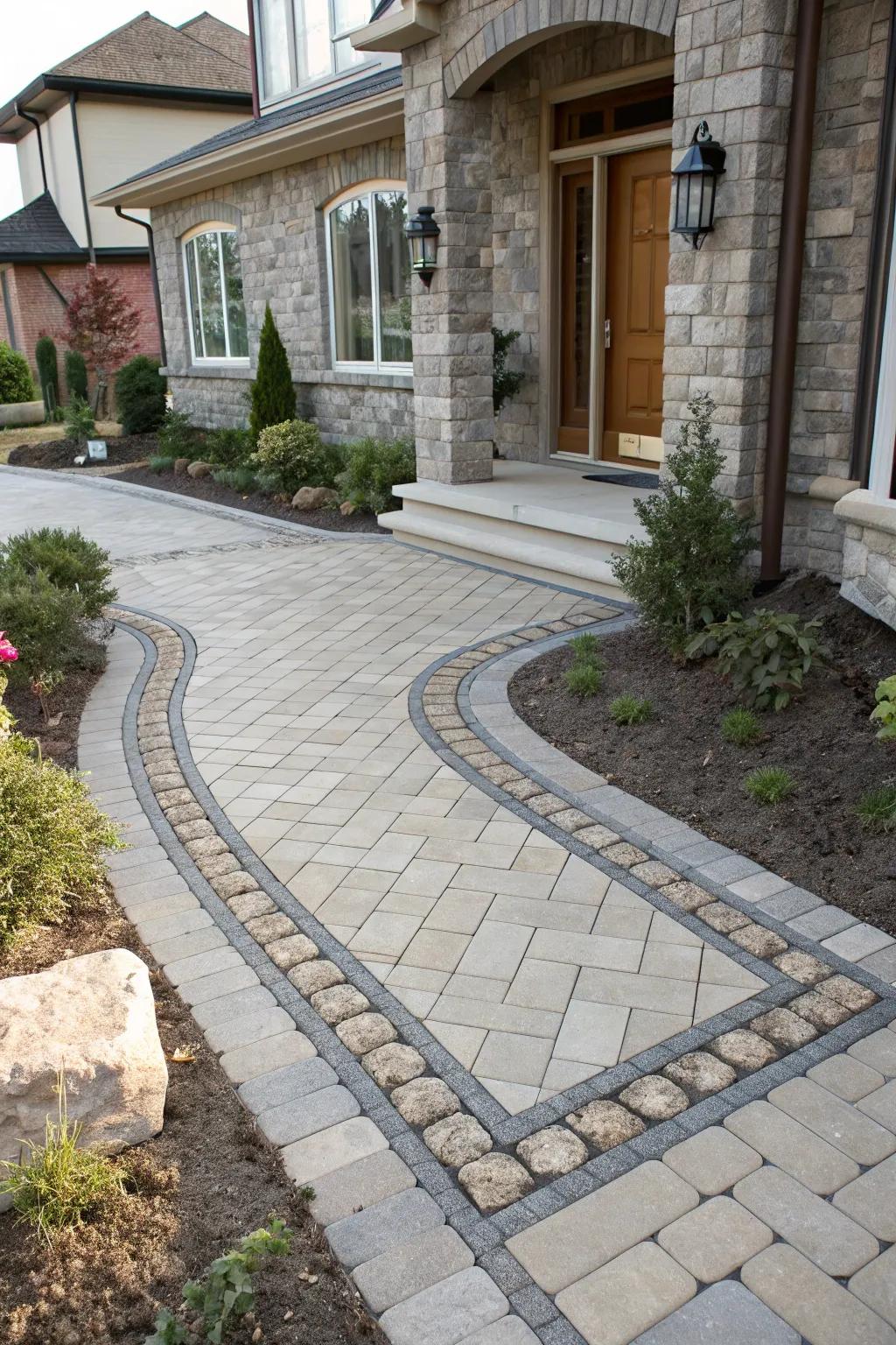 Ornamental borders highlight this elegant entrance.