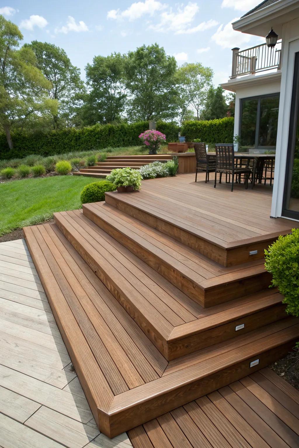 Steps and tiers bring framework and elegance.