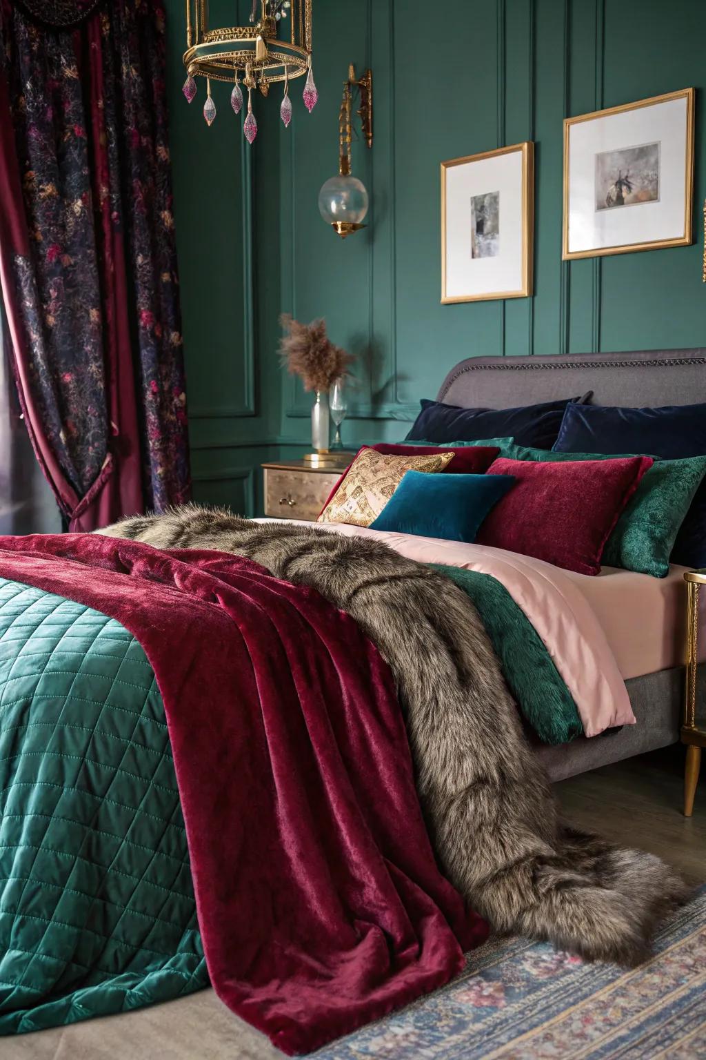A mix of textures imparts depth and opulence to the space.