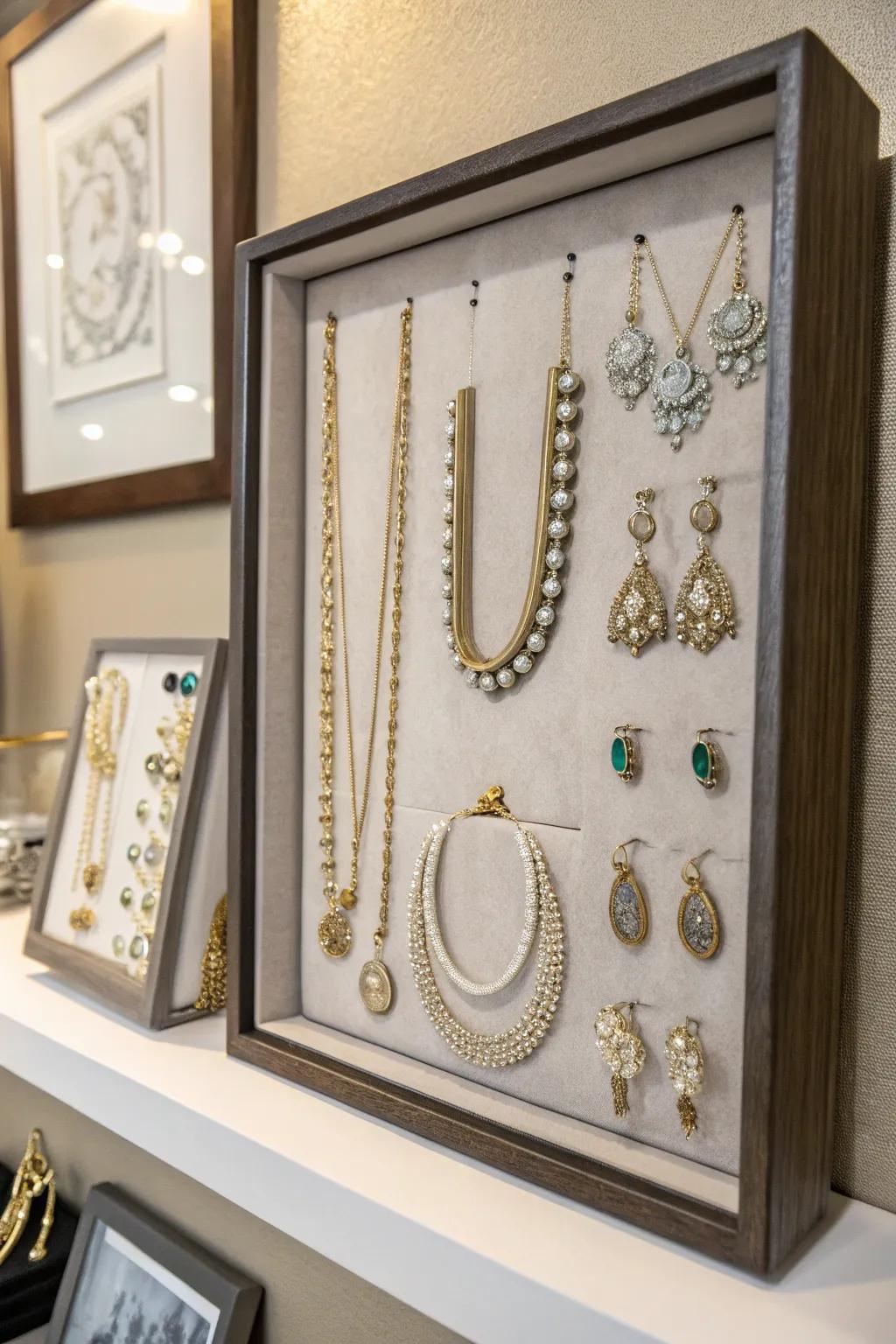 A shadow enclave employed to showcase jewelry