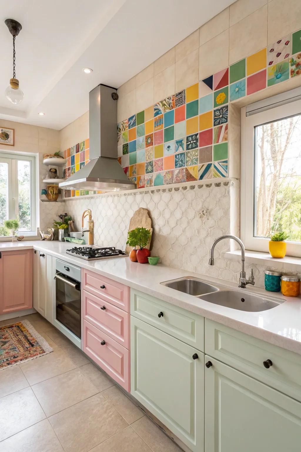 Spice up your kitchen with some colorful tile.