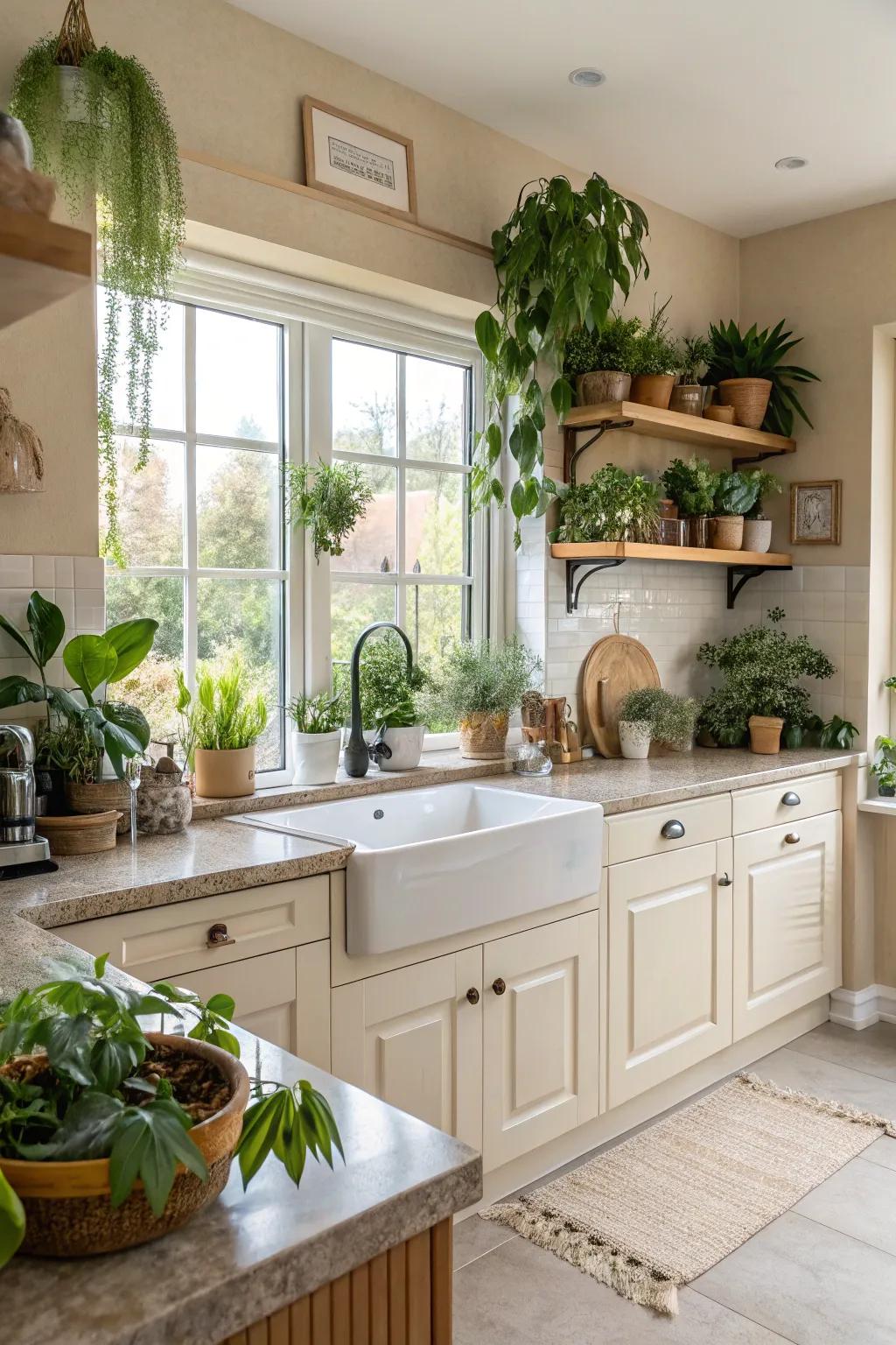 Achieve harmony through greenery that complements your color scheme.