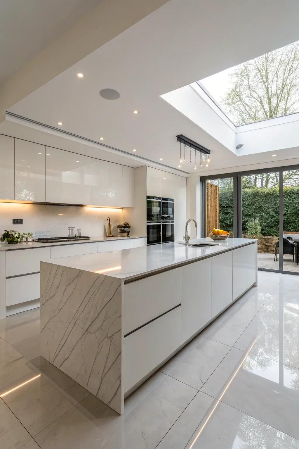 Porcelain worktops offer a state-of-the-art selection for the kitchen.