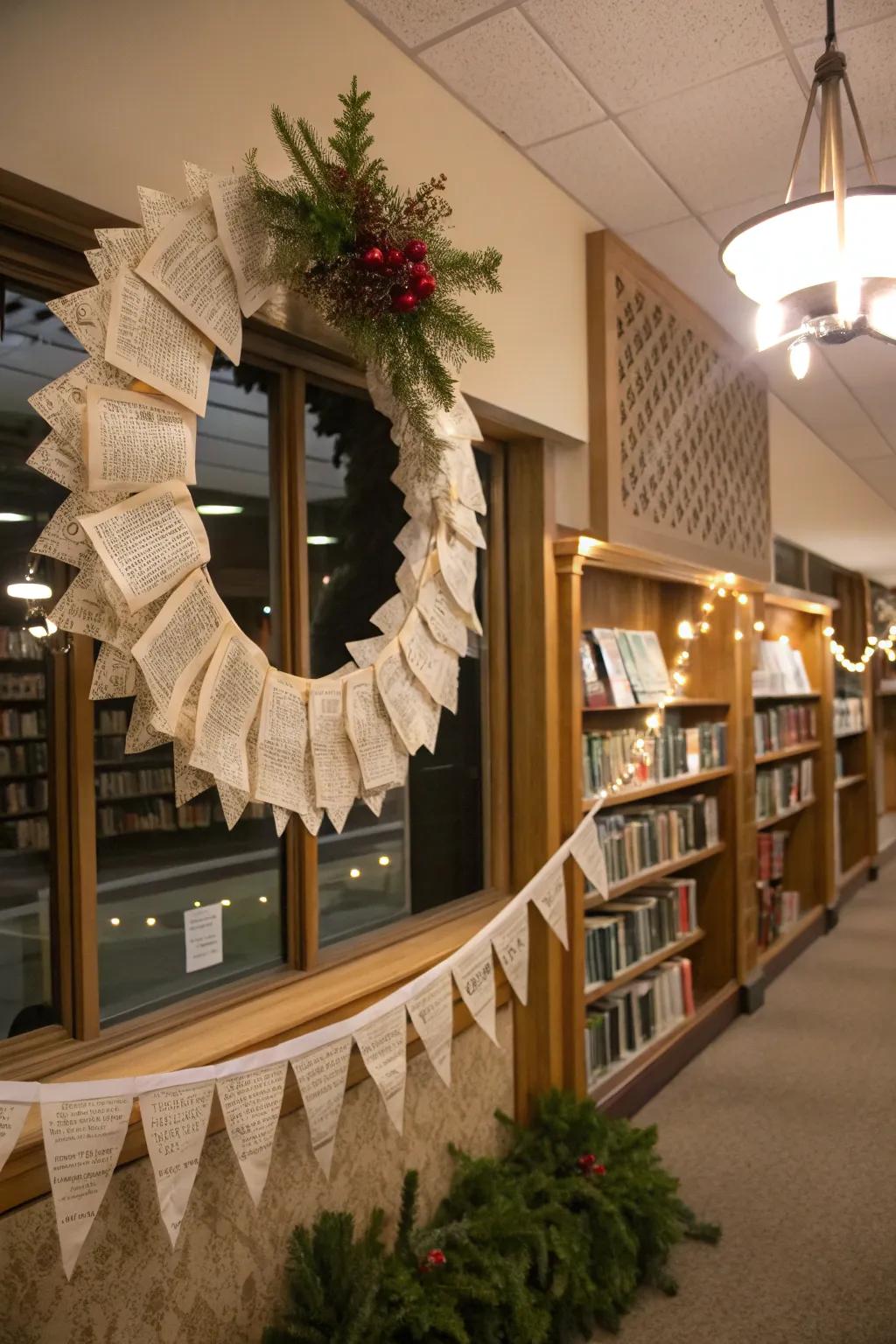 Introduce a touch of literary elegance with bookish rings and festoons.