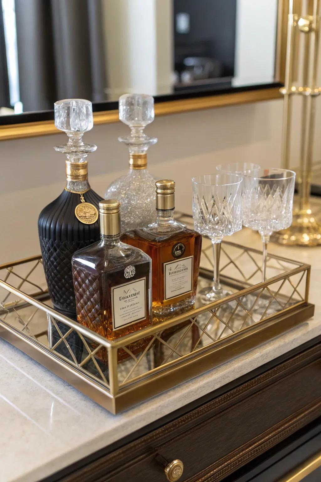 Lavish exhibit using a reflective plate.