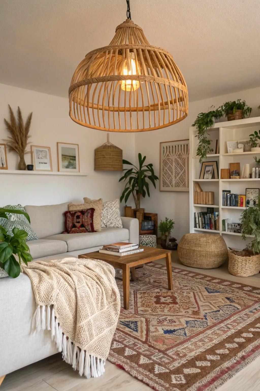 Rattan devices effortlessly enhance boho aesthetics.