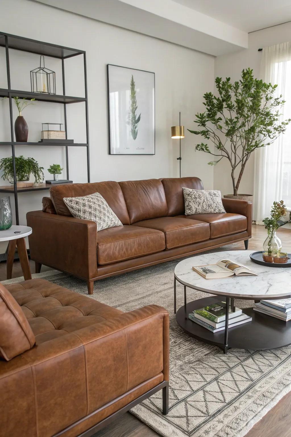 Modern plans convey refinement to the family room.