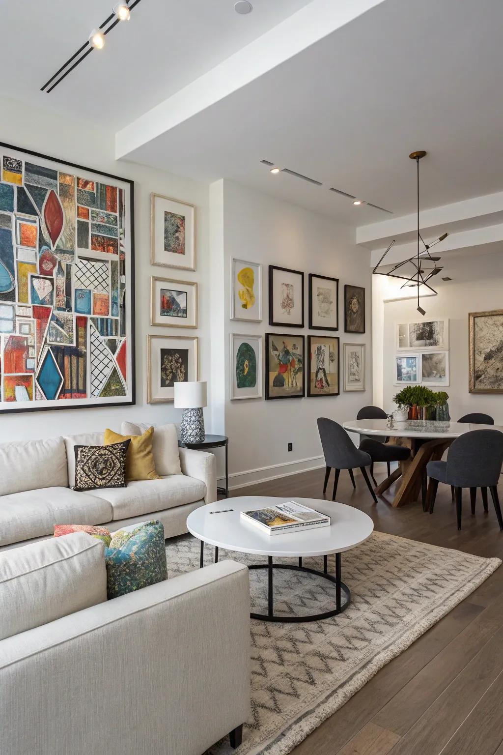 Artwork acts as a cohesive element, enriching character and unity.