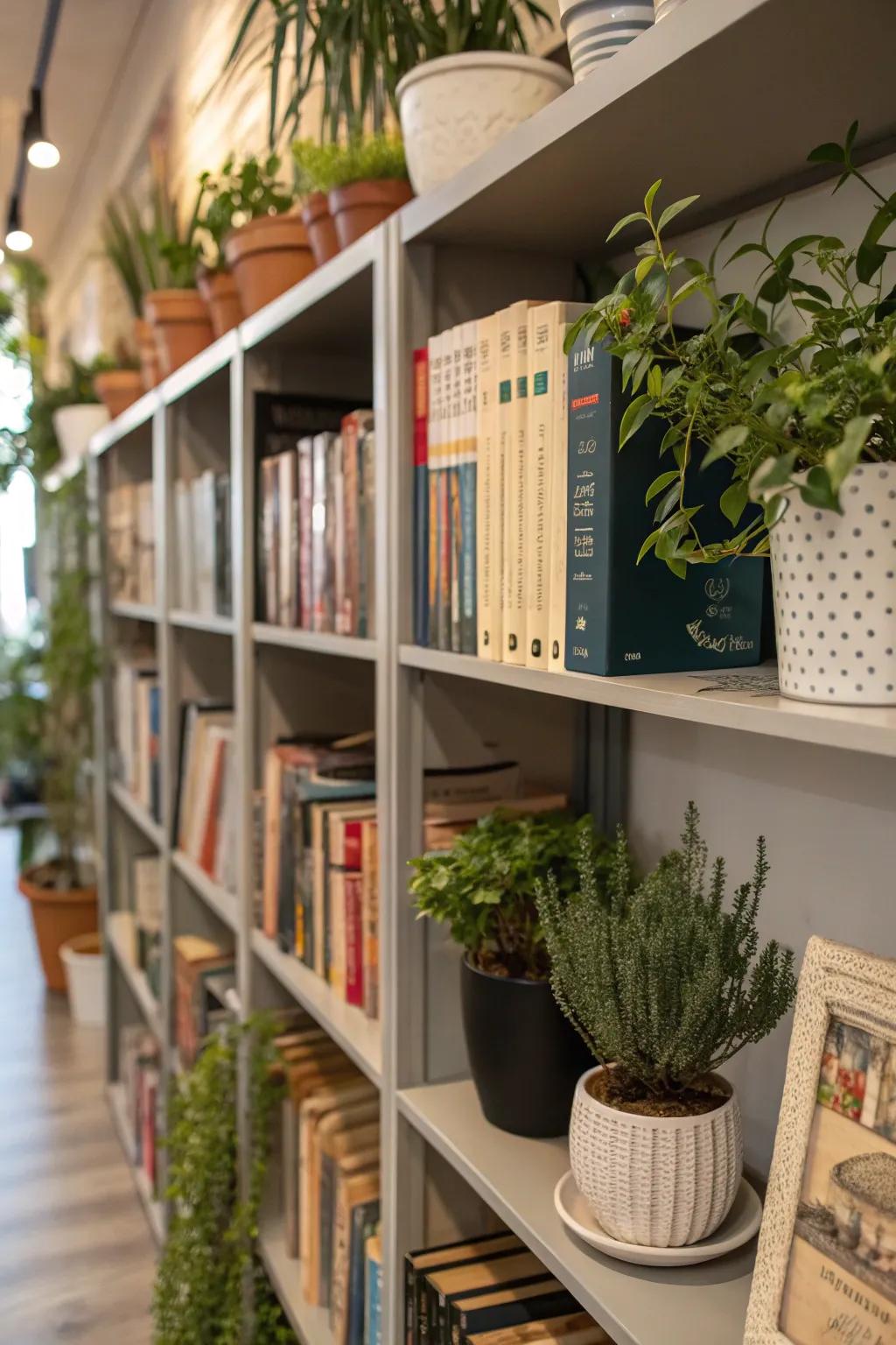 Flora introduces a refreshing aspect to your bookshelves.