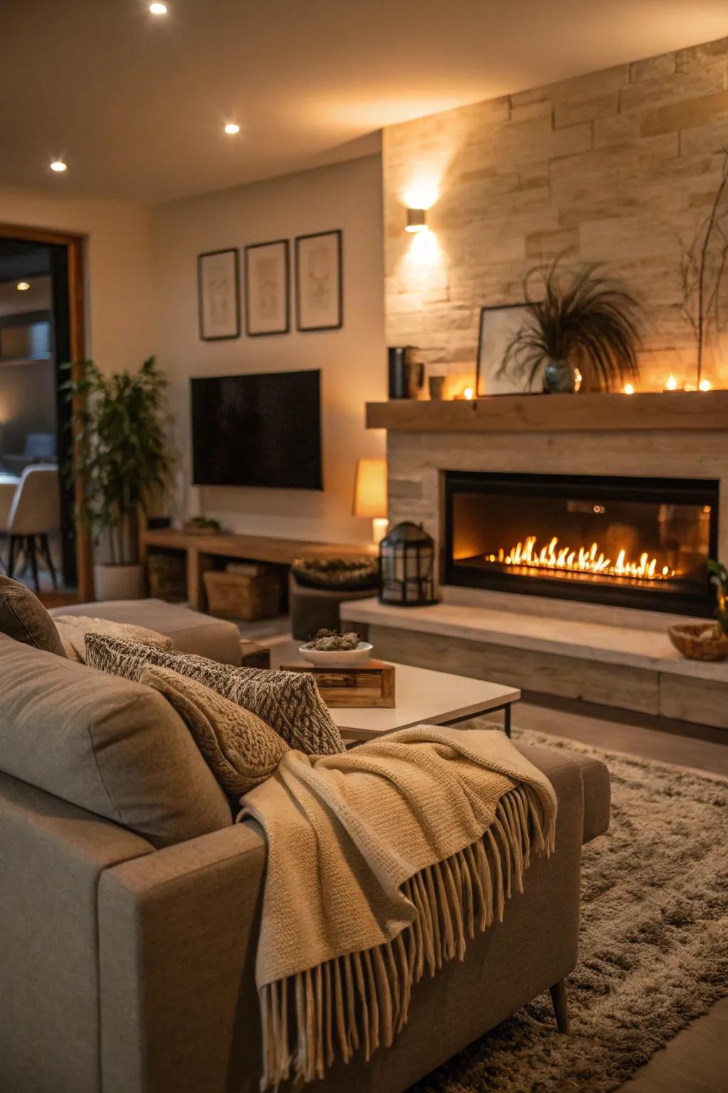 A fire pit can be the heart of your living area, offering warmth and a cozy focal attraction.