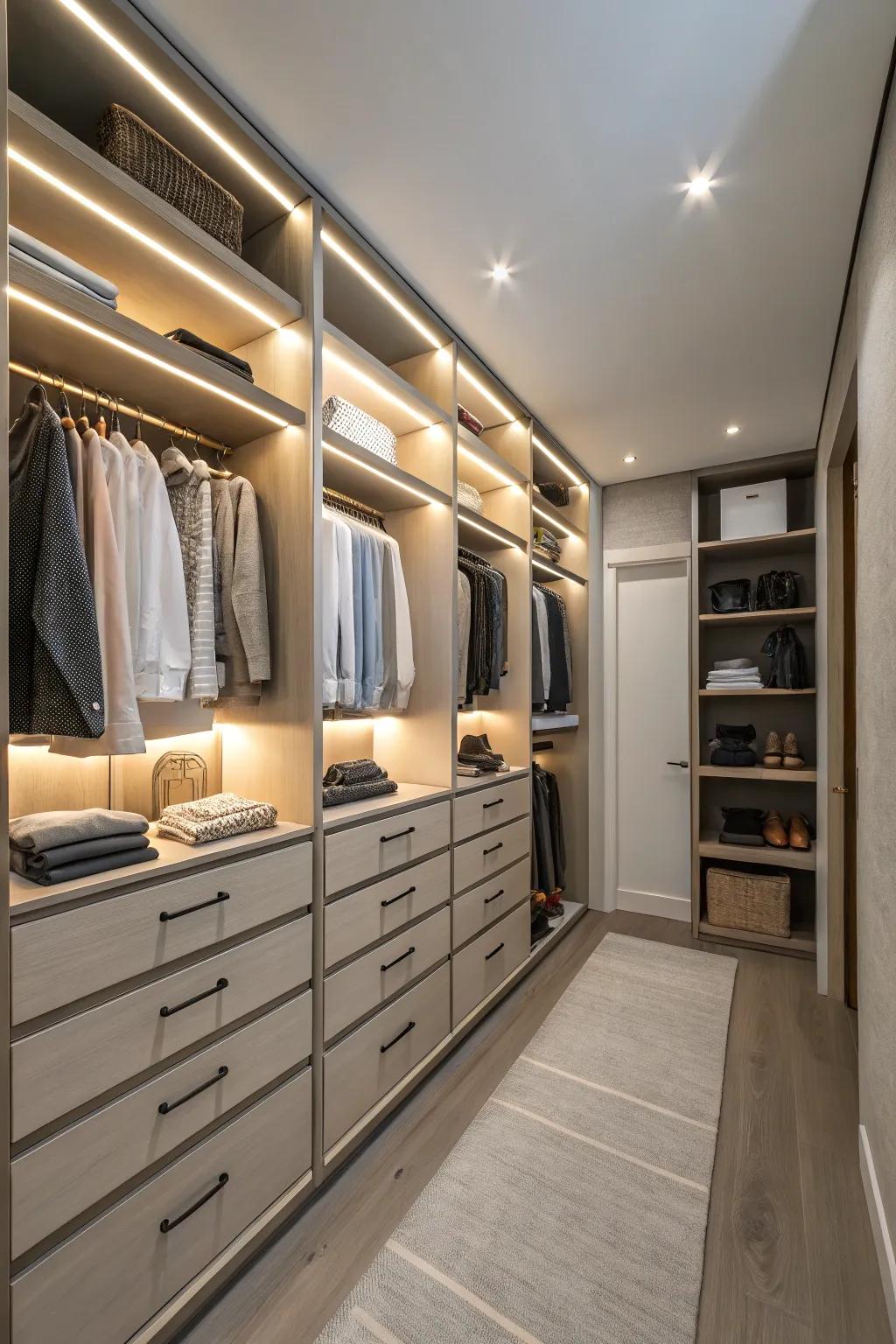 Inbuilt lights enhance function and design.