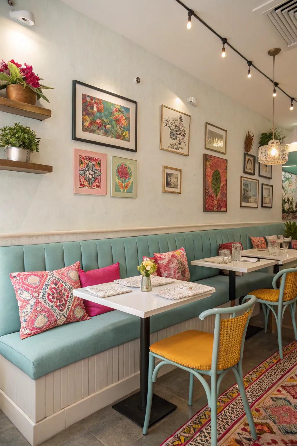 Splashes of color spark vitality on a neutral canvas.