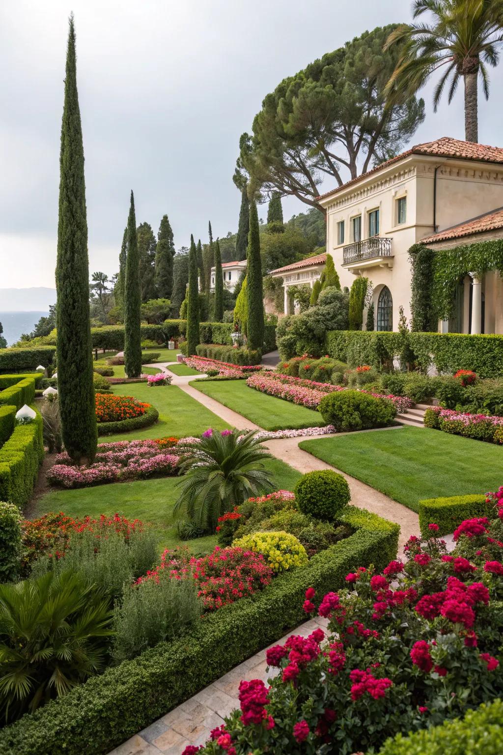 A verdant garden creating a tranquil and picturesque environment.