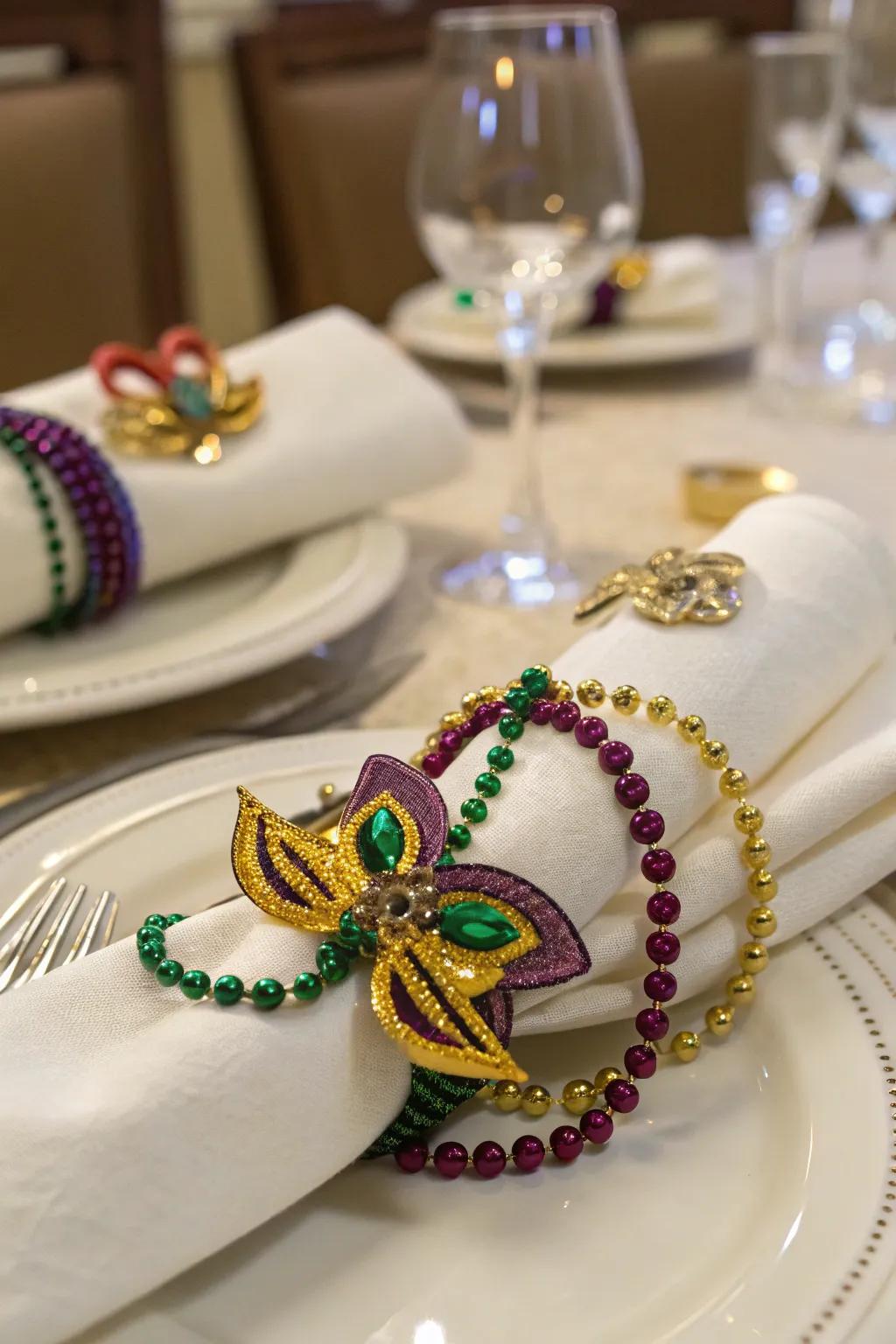 Bespoke material clasps can infuse a personalized and celebratory dimension into your table arrangements.