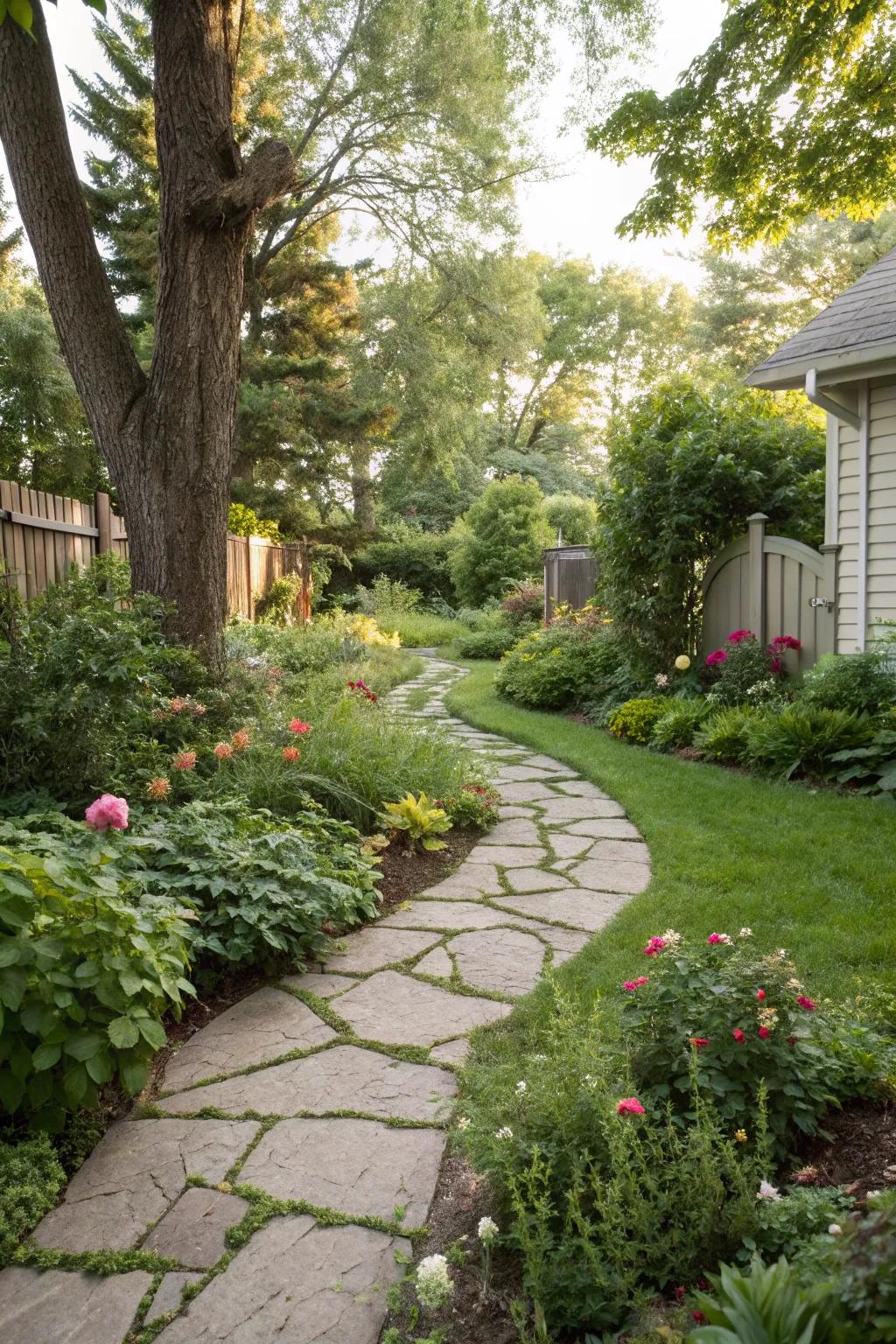 Pathways include framework and charm to your backyard design.