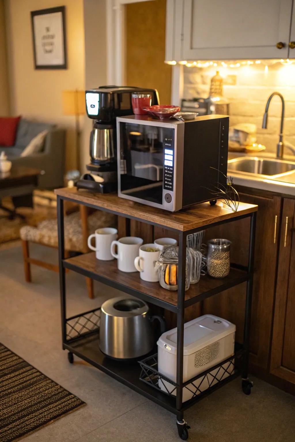 Simplify your morning routine with a multi-functional cart.